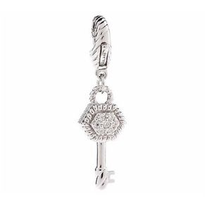 Judith Ripka Sterling Silver Diamonique Key Charm